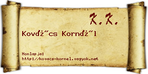 Kovács Kornél névjegykártya