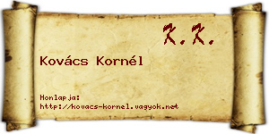 Kovács Kornél névjegykártya